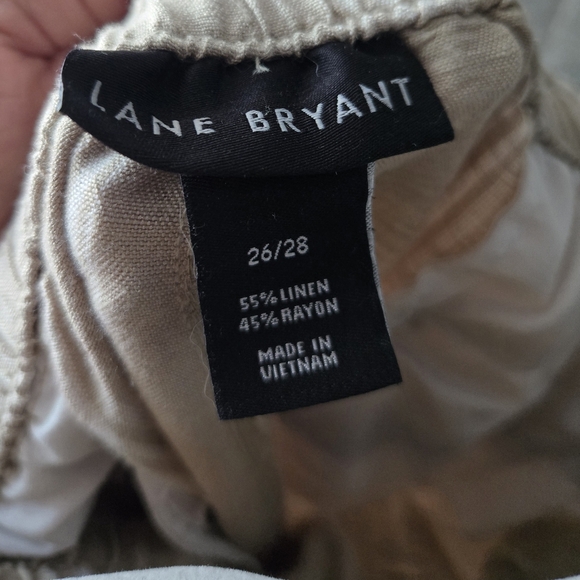 Lane Bryant Tan Linen Blend Cropped Pants-Size 26/28 - Picture 2 of 5